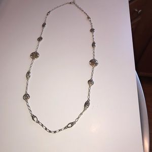 Brighton long decorative silver necklace